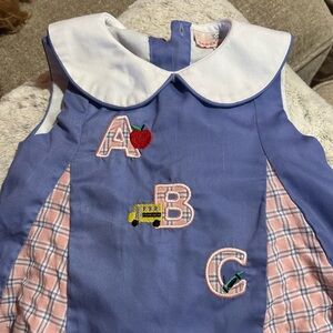 Adorable Purple ABC Embroidered Girls Blouse